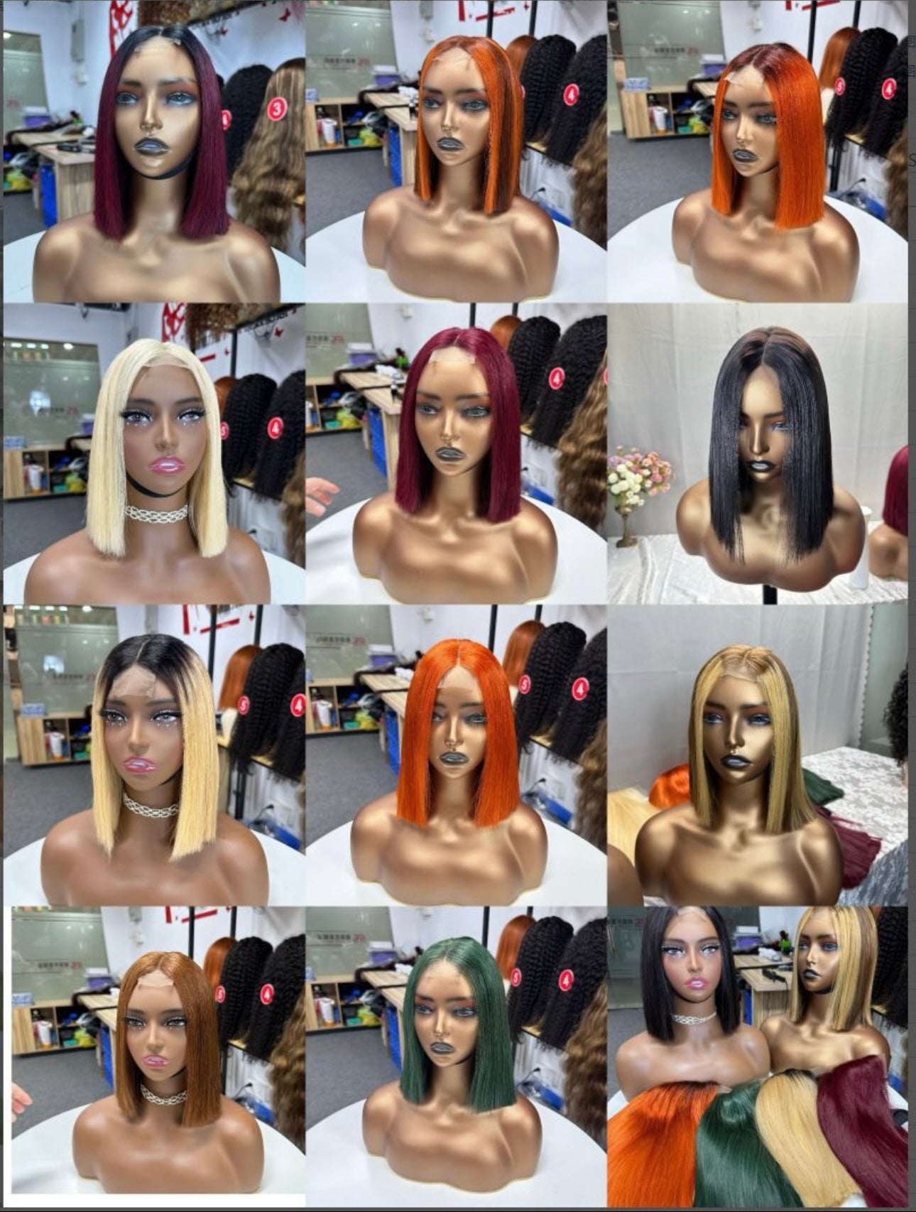 PRE-PLUCKED 10 12 inch 13x4 200 Density HD Colored STRAIGHT Bob RAW Human Hair
