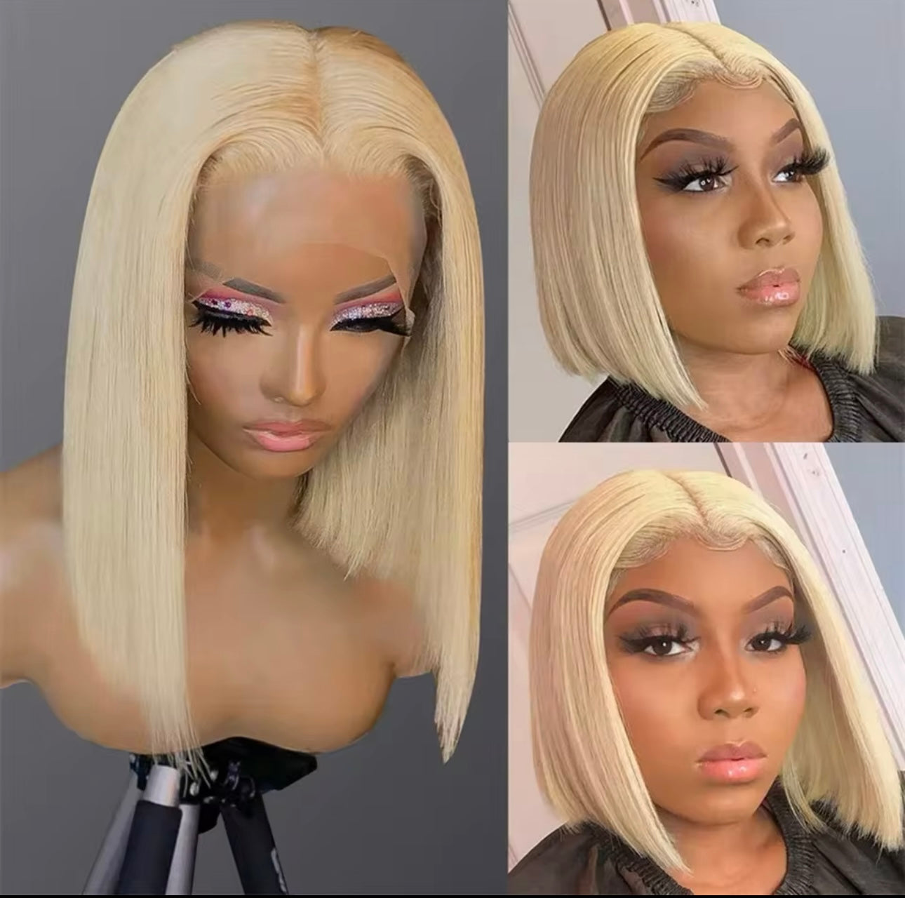 PRE-PLUCKED 10 12 inch 13x4 200 Density HD Colored STRAIGHT Bob RAW Human Hair
