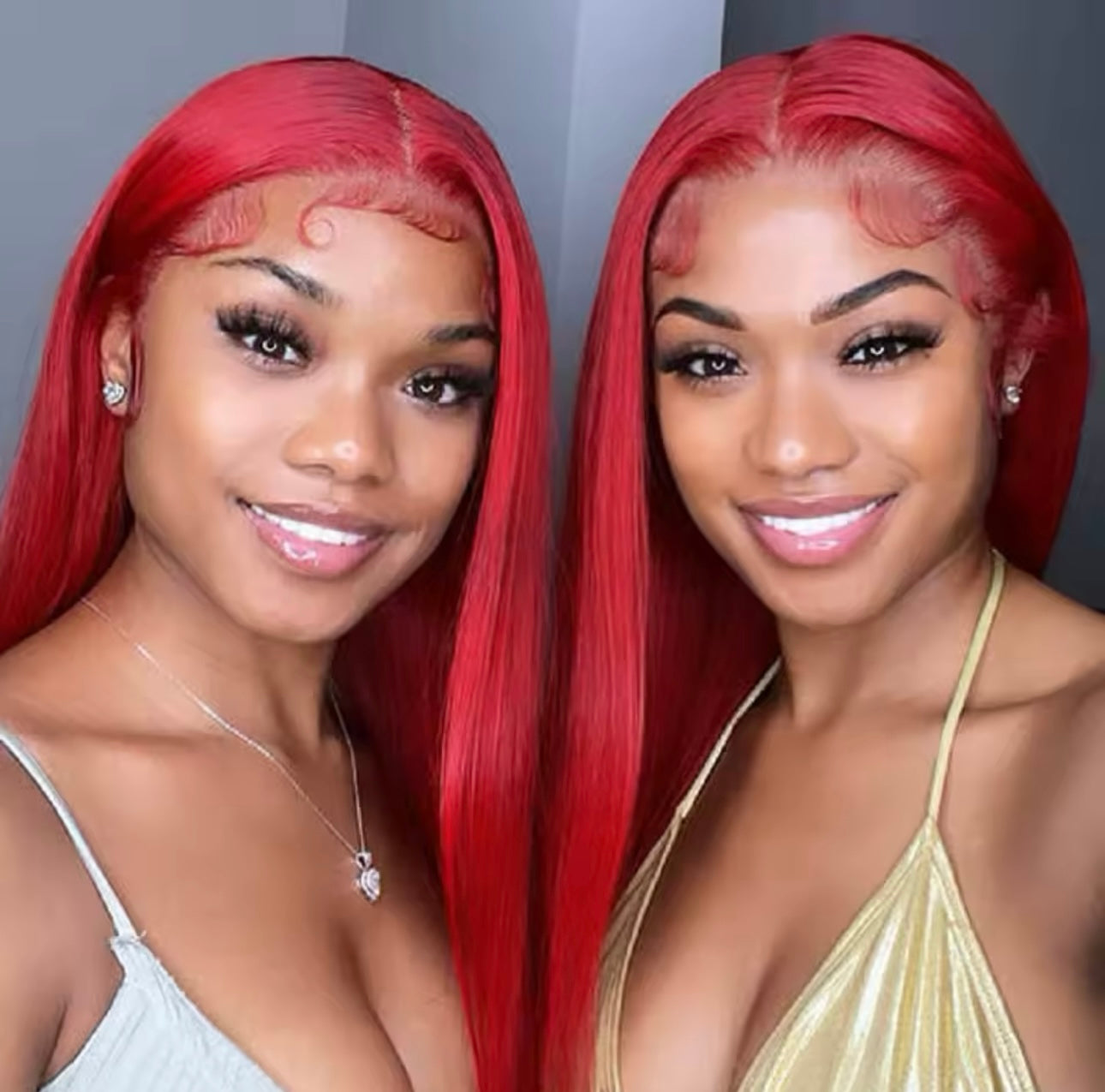 PRE-PLUCKED 16 32-inch 13x4 220 Density HD RED Colored STRAIGHT RAW Human Hair