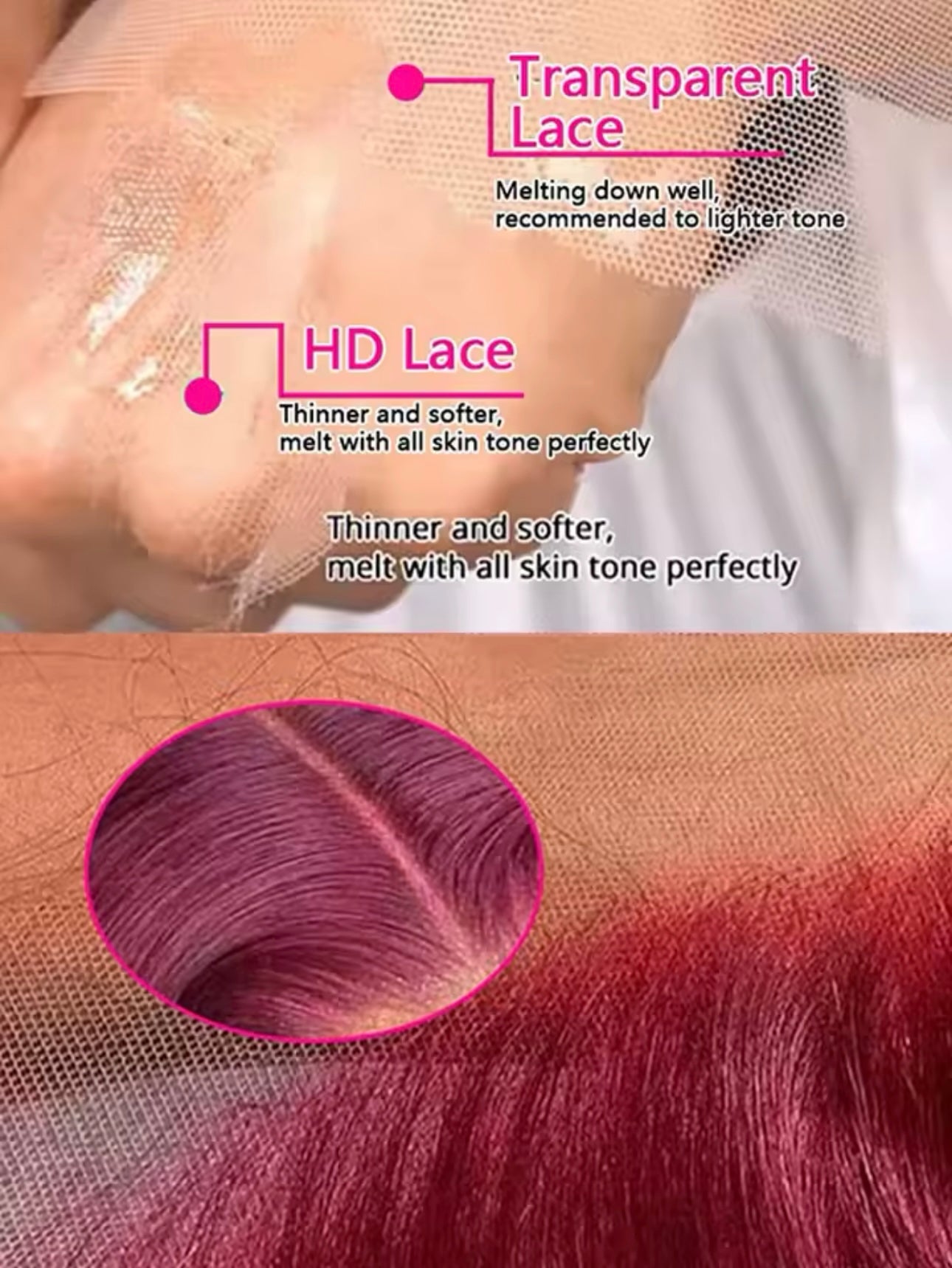 PRE-PLUCKED 16 32-inch 13x4 220 Density HD Burgundy Colored Body Wave RAW Human Hair