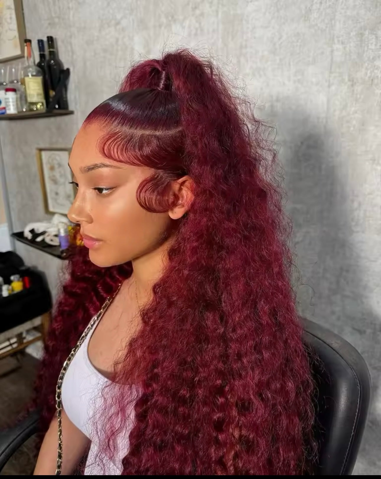 PRE-PLUCKED 16 32-inch 13x4 220 Density HD Burgundy Colored Deep Wave RAW Human Hair