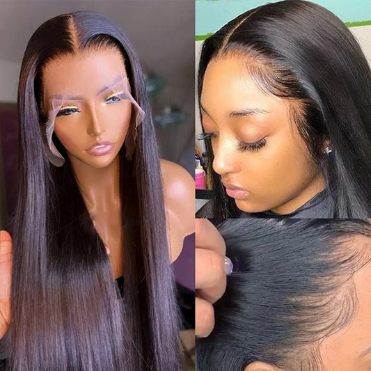 PRE-PLUCKED 30 40 inch 13x6 HD STRAIGHT RAW Human Hair
